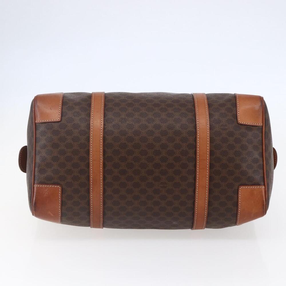 CELINE Macadam Canvas Mini Boston Bag PVC Leather Brown Auth ki6058 - Picture 5 of 16